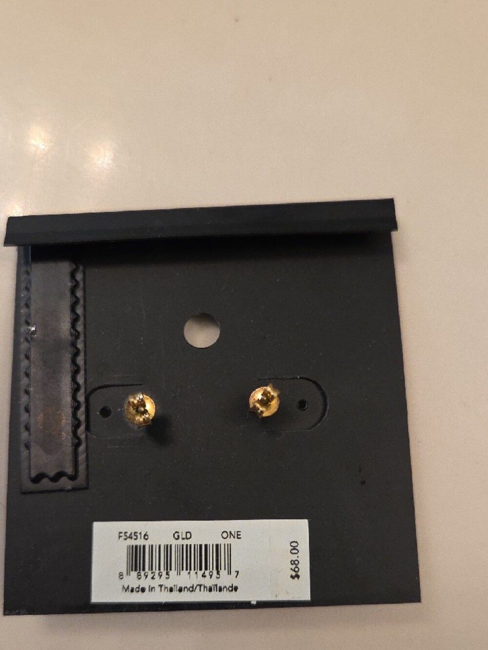 Coach Gold-Tone Logo Crystal Button Earrings - Picture 2 of 5
